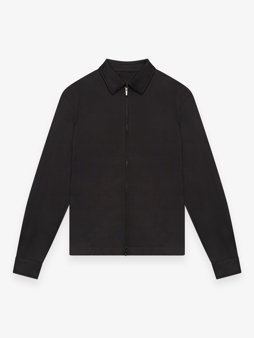 Valenza Supima zip overshirt in zwart, vooraanzicht