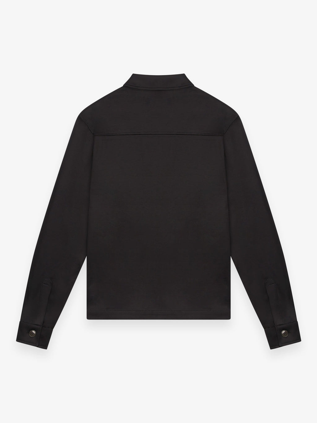 Valenza Supima zip overshirt in zwart, achterkant