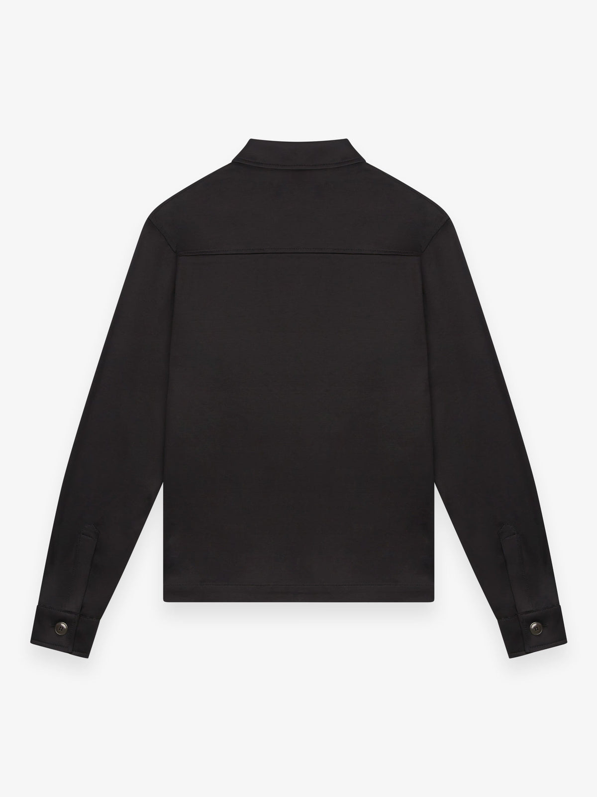 Valenza Supima zip overshirt in zwart, achterkant