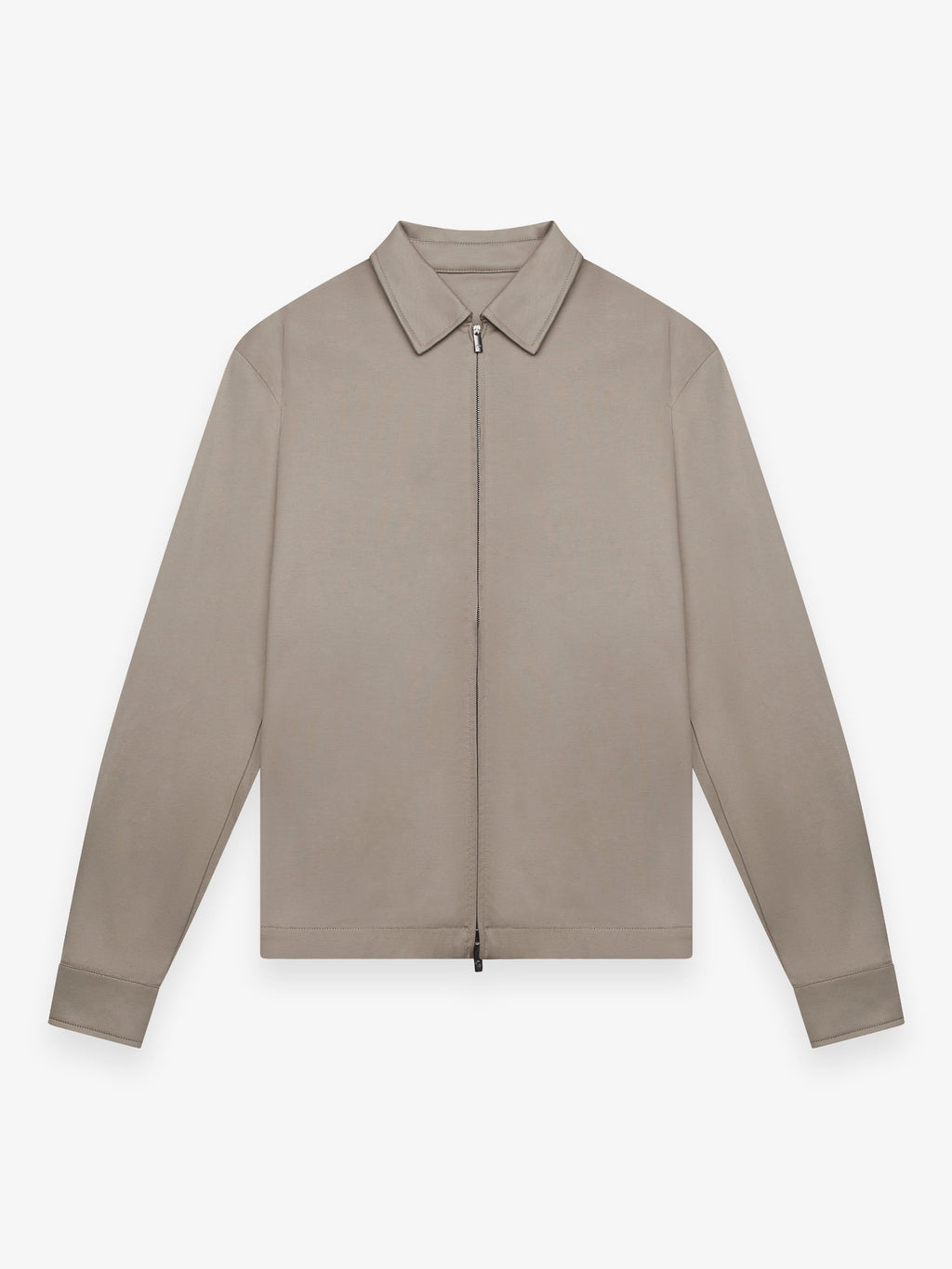 Valenza Supima zip overshirt in lead grey, vooraanzicht
