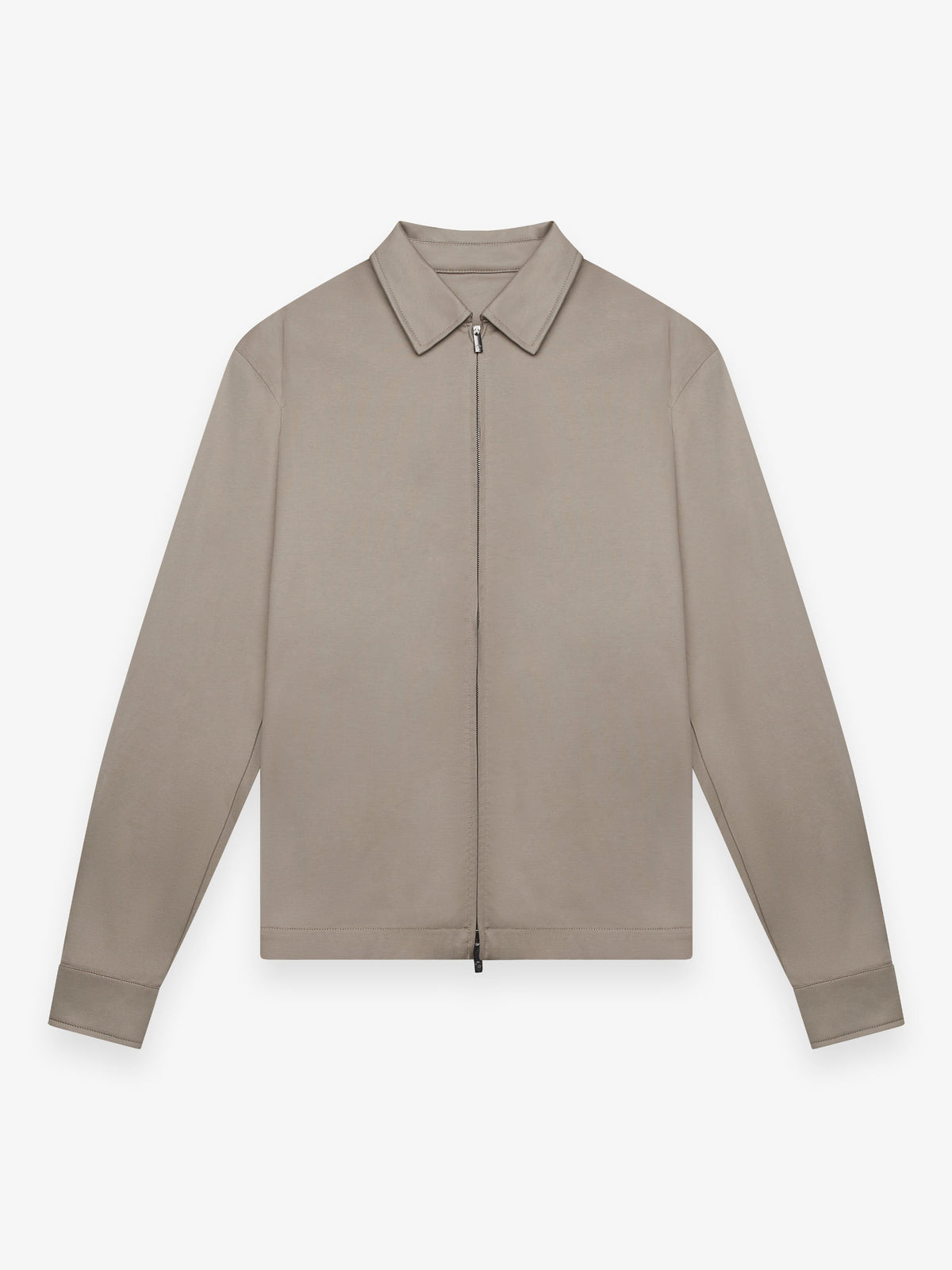 Valenza Supima zip overshirt in lead grey, vooraanzicht