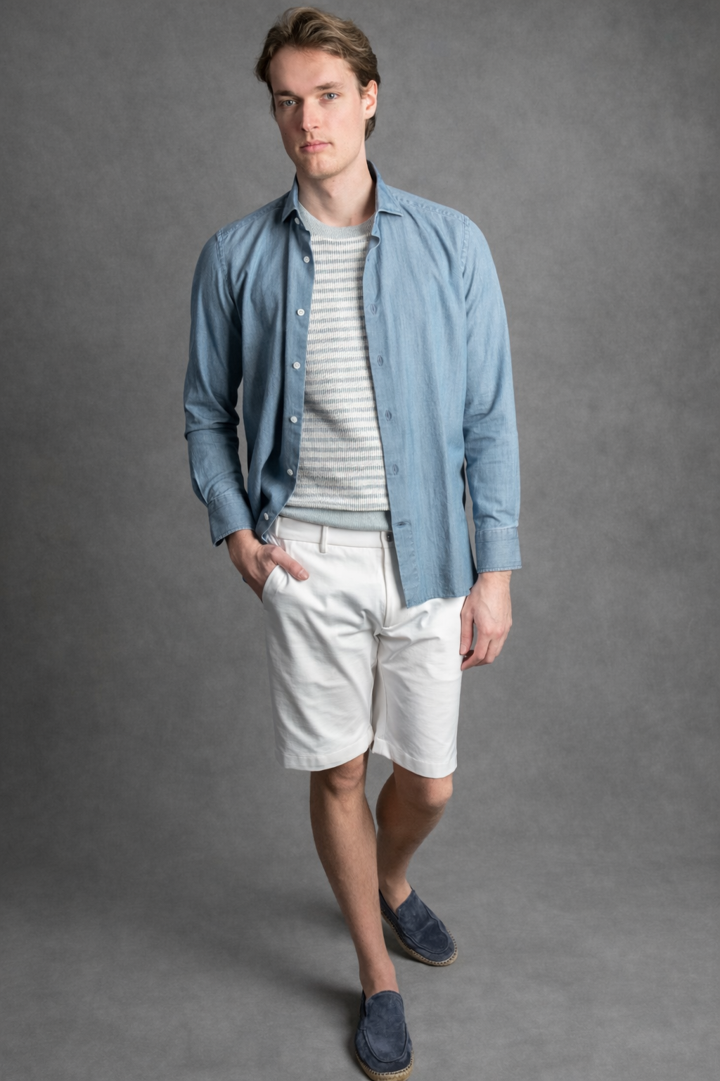 Luigi's Italian Knitwear | Knitted Striped T-Shirt