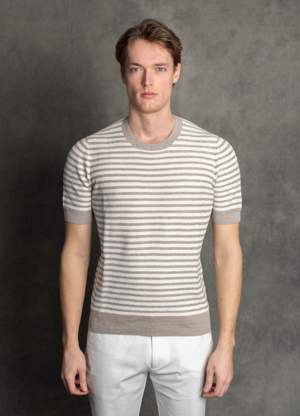 Luigi's Italian Knitwear | Knitted Striped T-Shirt