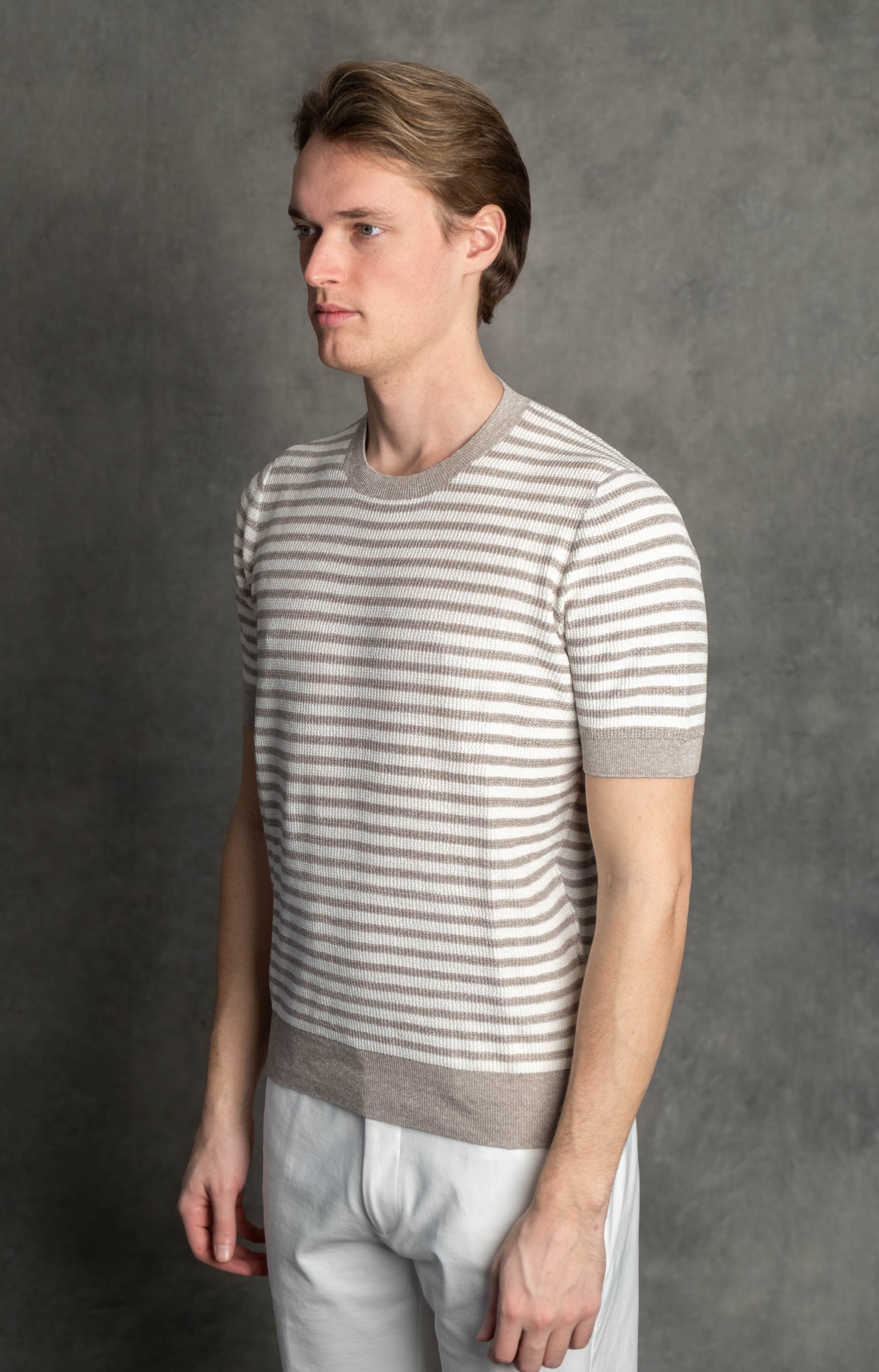 Luigi's Italian Knitwear | Knitted Striped T-Shirt