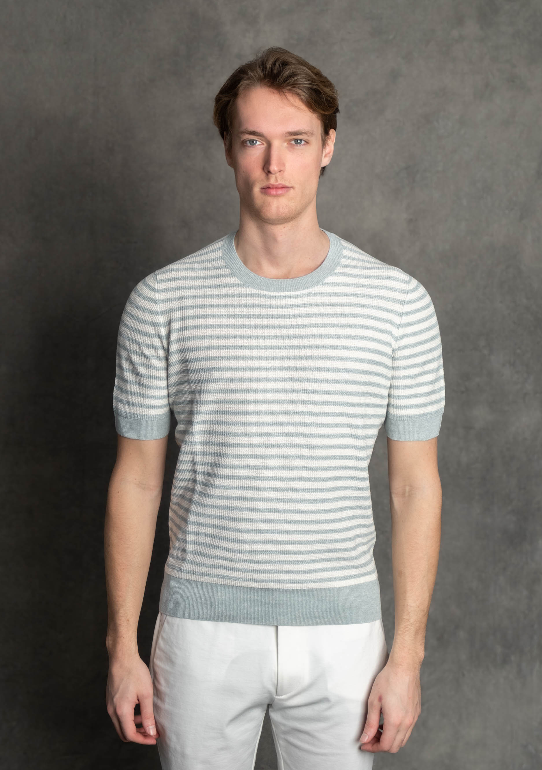 Luigi's Italian Knitwear | Knitted Striped T-Shirt