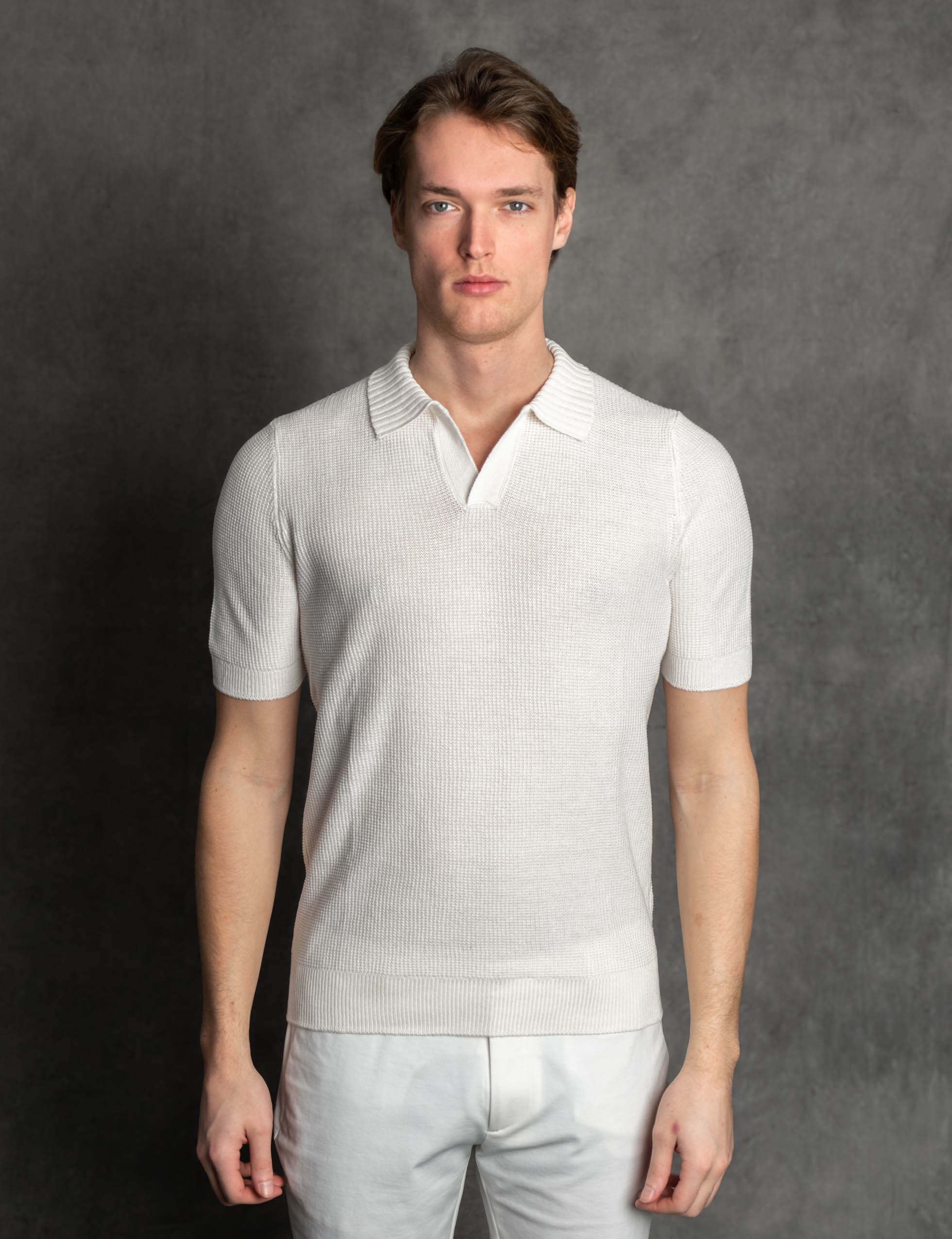 Luigi's Italian Knitwear | Ribbed Collar Summer Polo