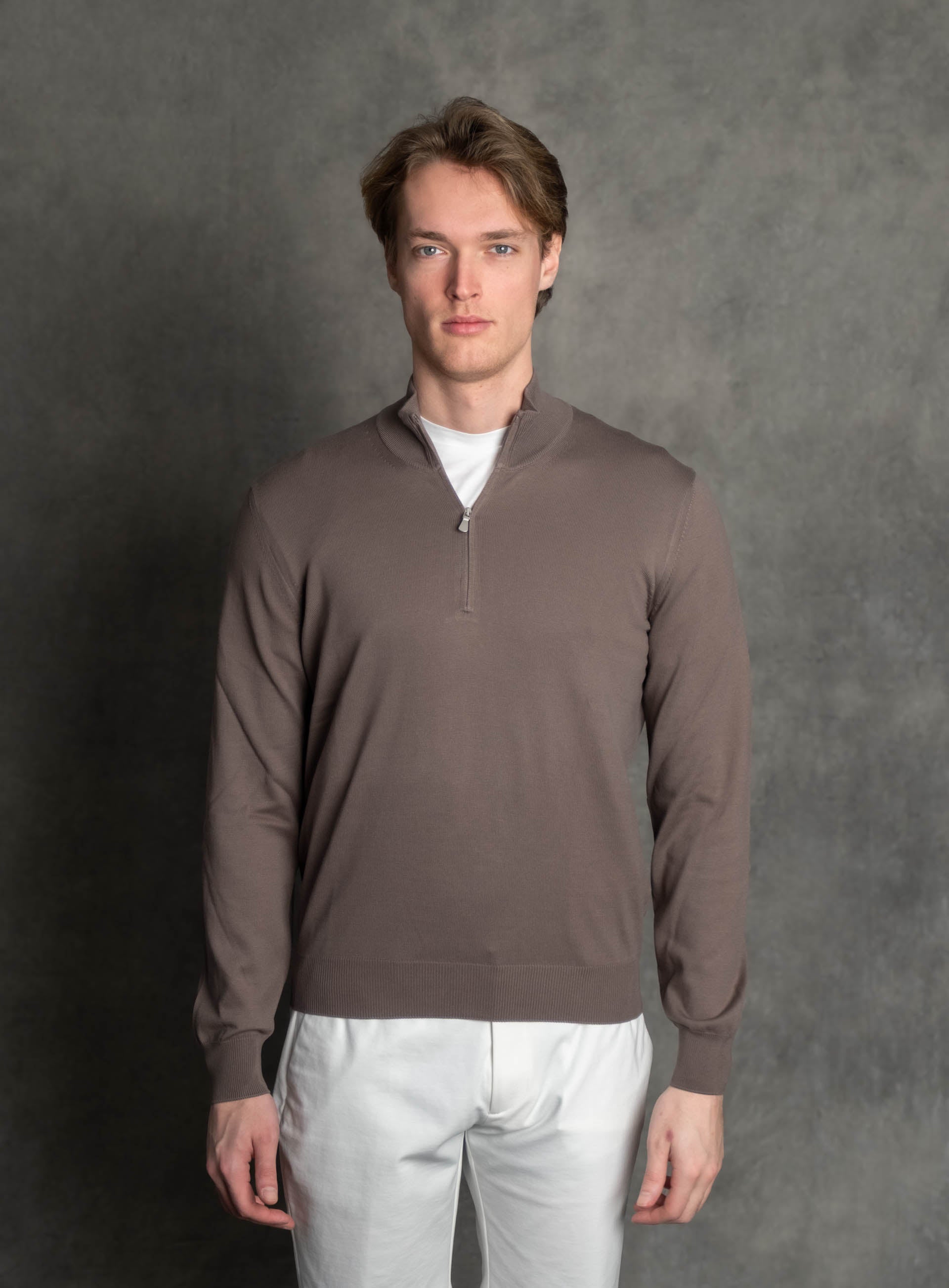 Luigi's Italian Knitwear | Katoenen Quarter Zip