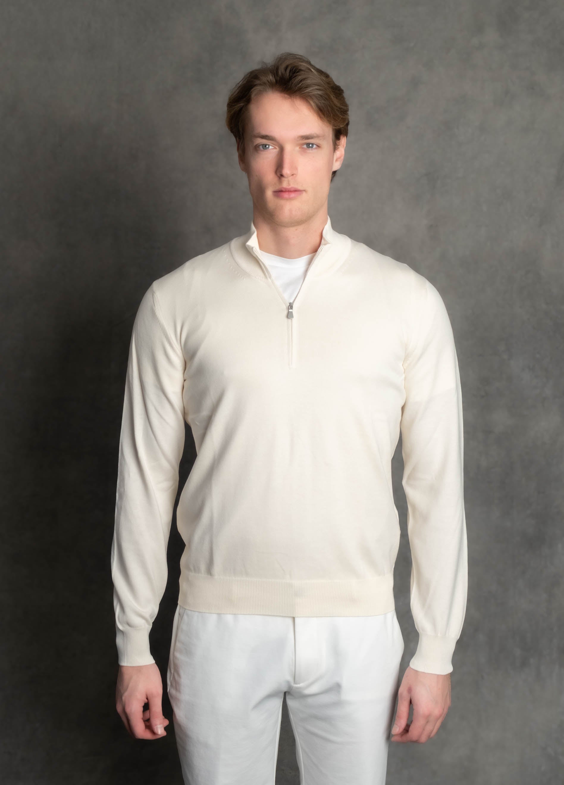 Luigi's Italian Knitwear | Katoenen Quarter Zip