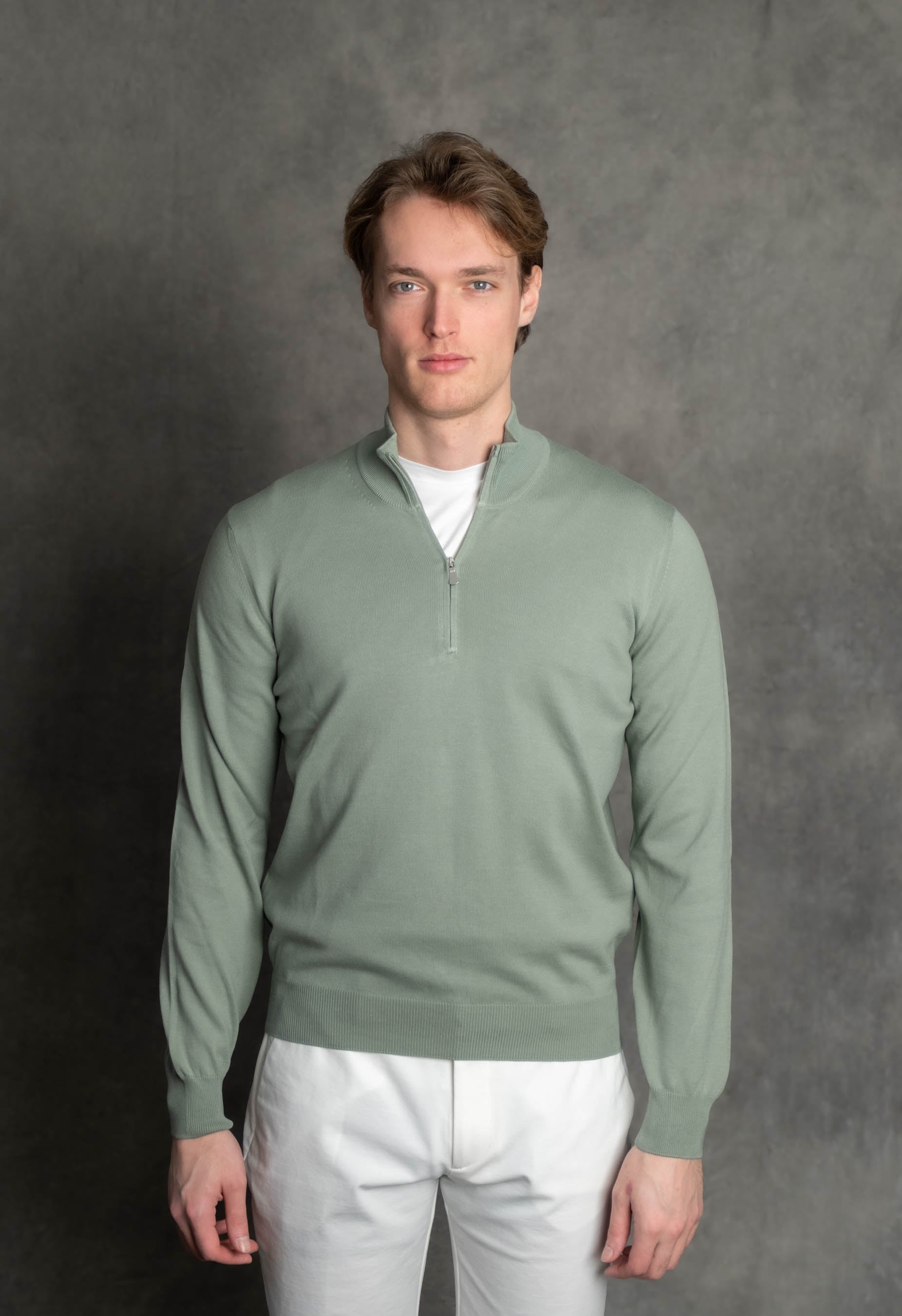 Luigi's Italian Knitwear | Katoenen Quarter Zip