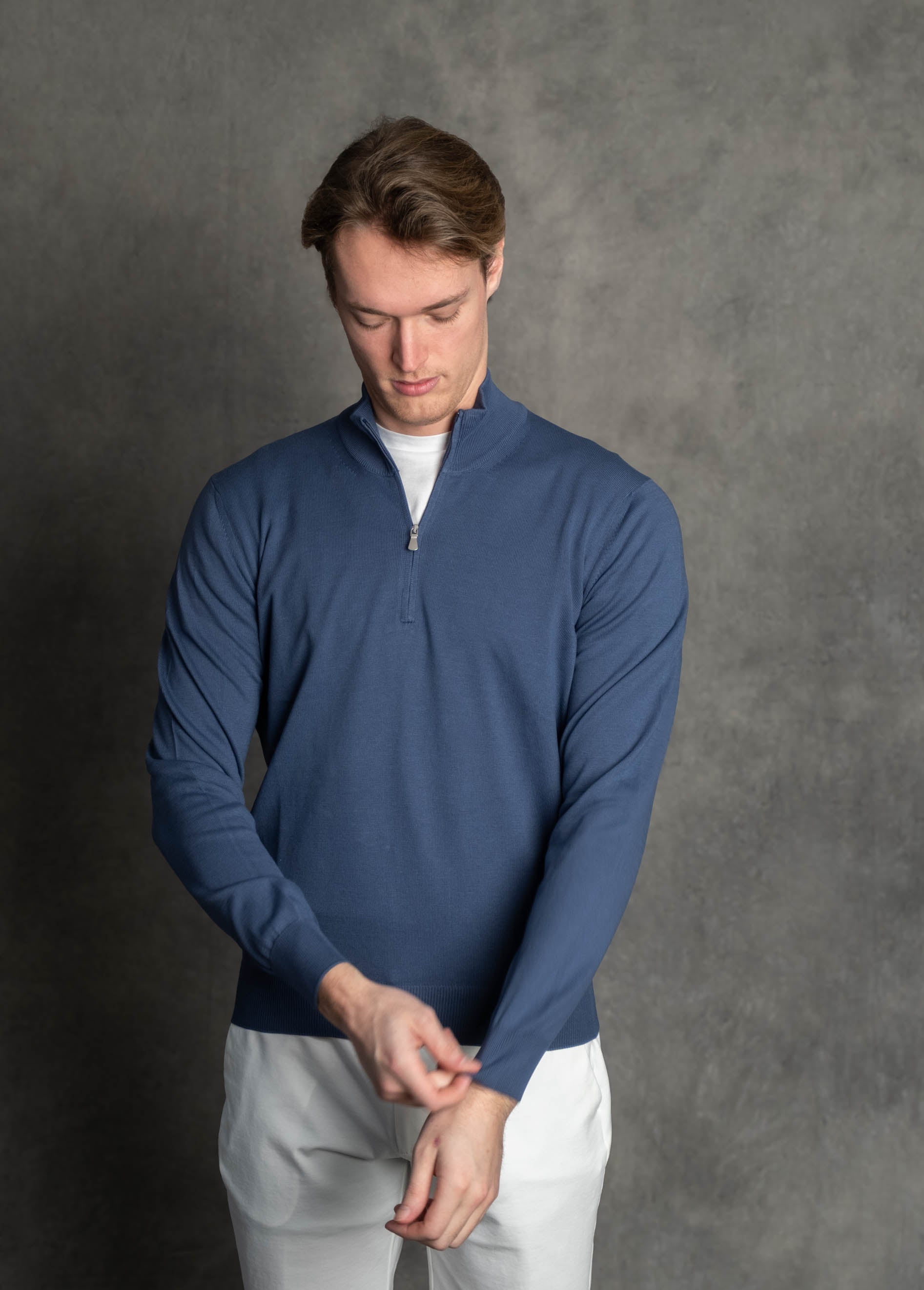 Luigi's Italian Knitwear | Katoenen Quarter Zip